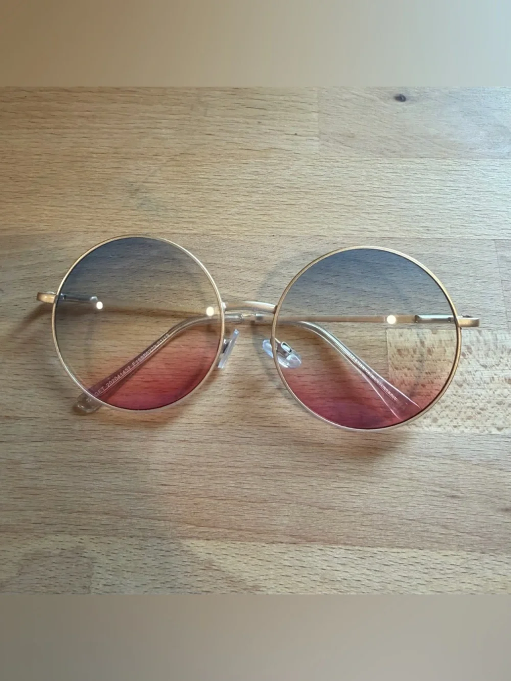 Target Gold Frame Round Hippie Sunglasses with Pastel Rainbow Gradient Lenses